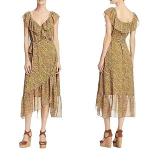 NWOT Rebecca Minkoff Jessica Floral Midi Wrap Dress S